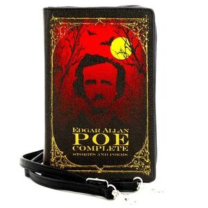Edgar Allan Poe complete works Book Clutch/Crossbody in Vegan Leather NWT​